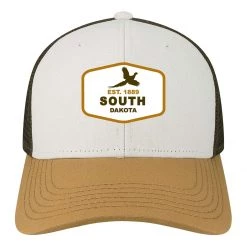 Men's Legacy Athletic South Dakota Mid-Pro Trucker Snapback Hat White/caramel/brown