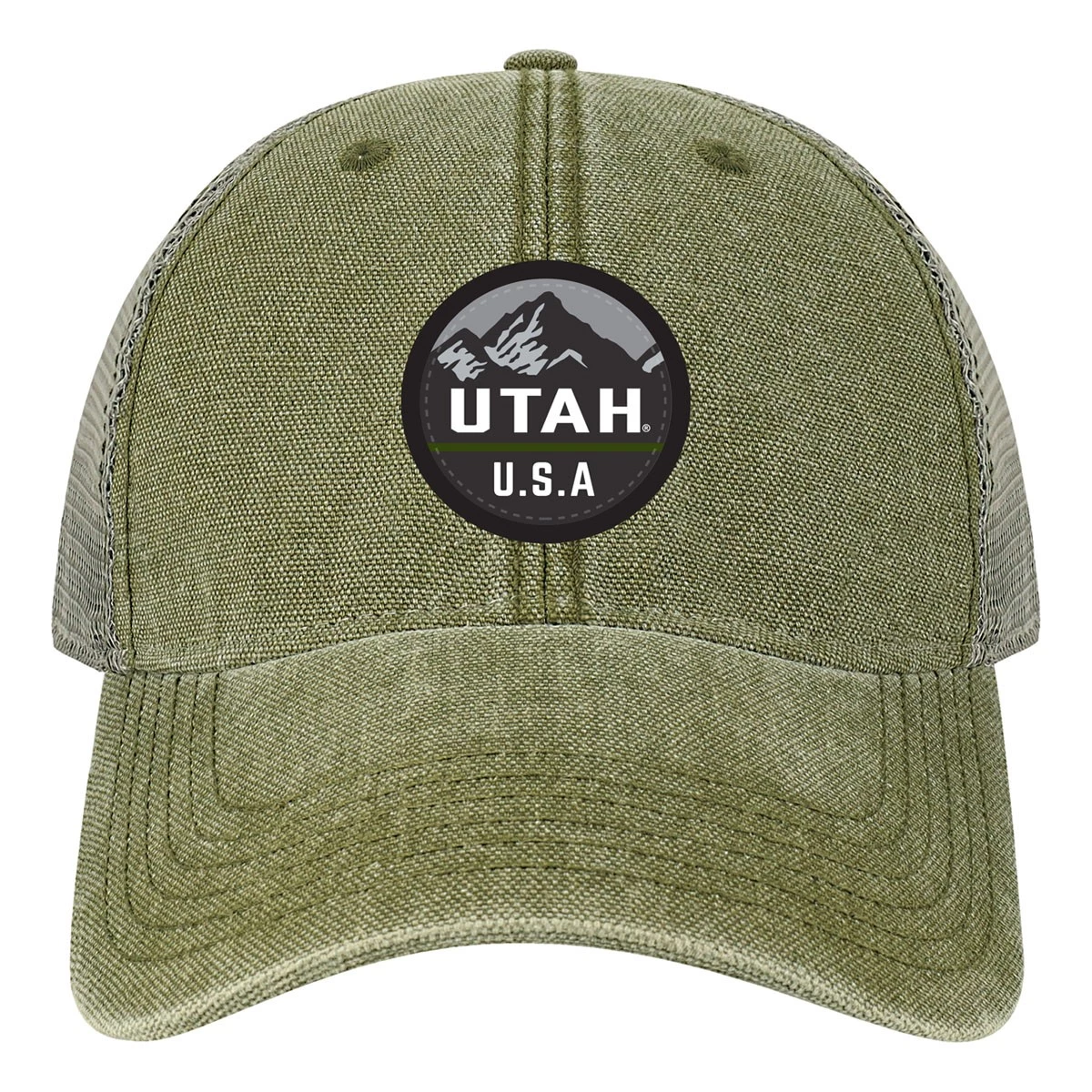Men's Legacy Athletic Utah Dashboard Trucker Snapback Hat Olive Grey Heather 2 Men's Legacy Athletic Utah Dashboard Trucker Snapback Hat Olive Grey Heather - Image 2