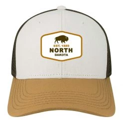Men's Legacy Athletic North Dakota Trucker Snapback Hat White/caramel/brown