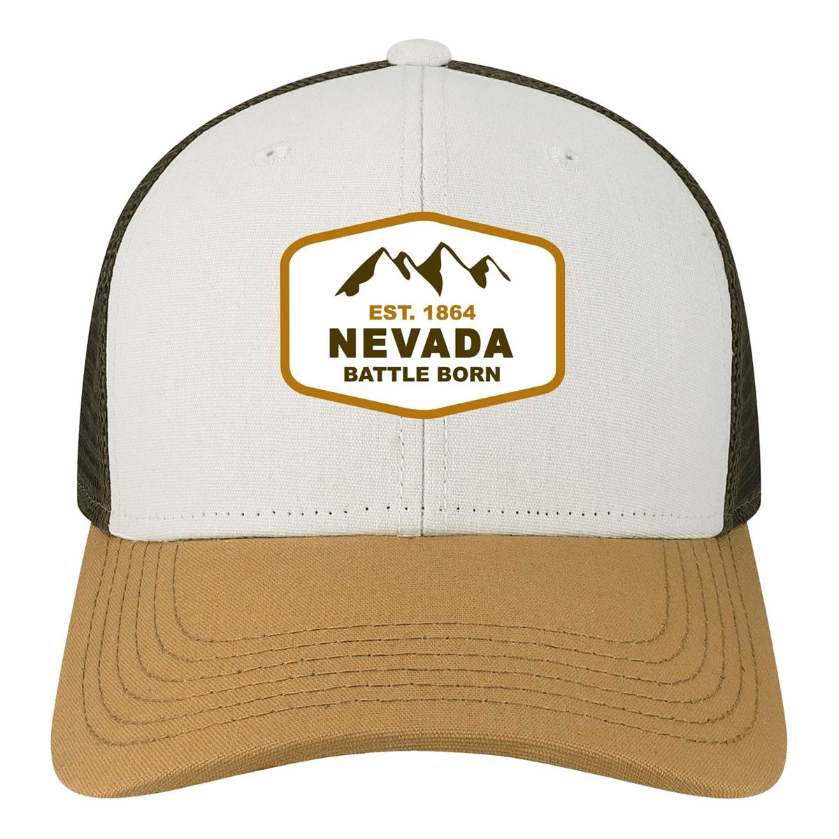 Men's Legacy Athletic Nevada Mid-Pro Trucker Snapback Hat White/caramel/brown 1 Men's Legacy Athletic Nevada Mid-Pro Trucker Snapback Hat White/caramel/brown